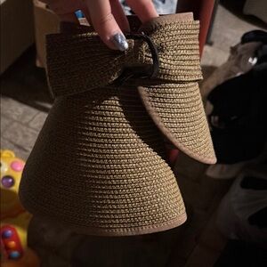 Brown Woven Sun Visor Hat